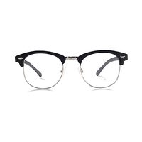 NO Art AB27 Spectacles Frame in Half Matt Black Half Silver — view 1