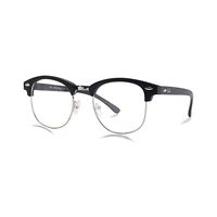 NO Art AB27 Spectacles Frame in Half Matt Black Half Silver — view 7