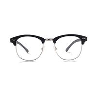 NO Art AB27 Spectacles Frame in Half Matt Black Half Silver — view 11