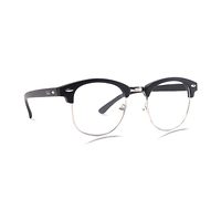 NO Art AB27 Spectacles Frame in Half Matt Black Half Silver — view 13