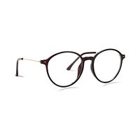 D & T AD98 Spectacles Frame in Glossy Brown — view 2
