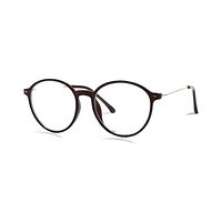 D & T AD98 Spectacles Frame in Glossy Brown — view 3