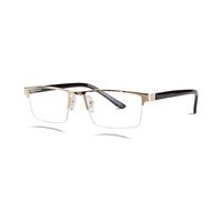 DWARD AF55 Spectacles Frame in Half Metal Golden Half Transparent — view 3