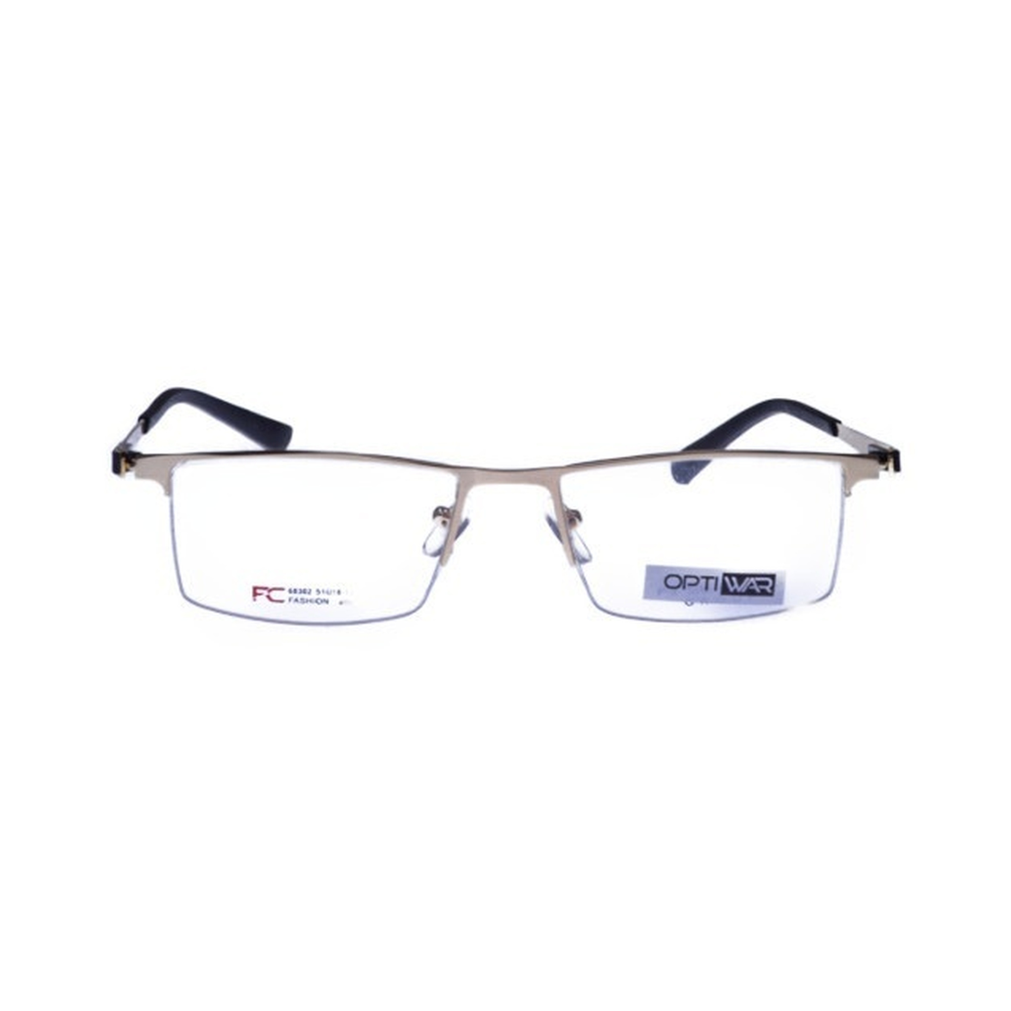 FIRST CLASS BQ79 Spectacles Frame in Half Golden — front view